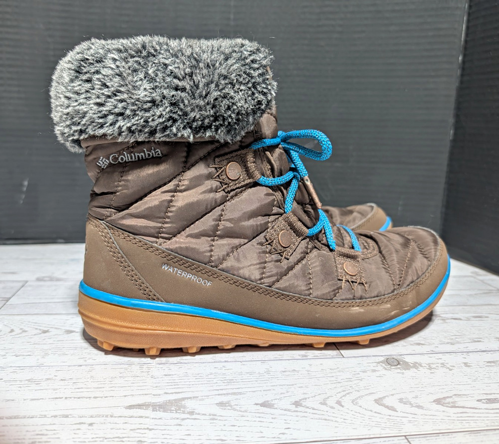 Columbia Heavenly Shorty Omni-Heat Winter Boot Women's 7.5 Brown Blue BL1652-200